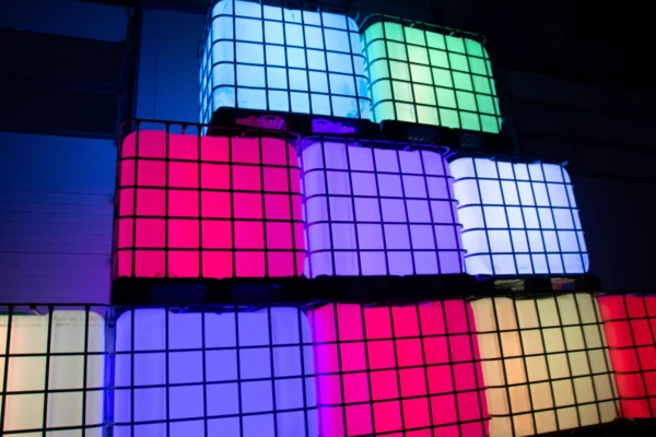 Feestverlichting LED IBC opstelling verschillende kleuren