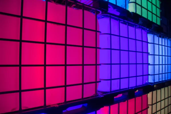 Feestverlichting LED IBC opstelling verschillende kleuren zijaanzicht